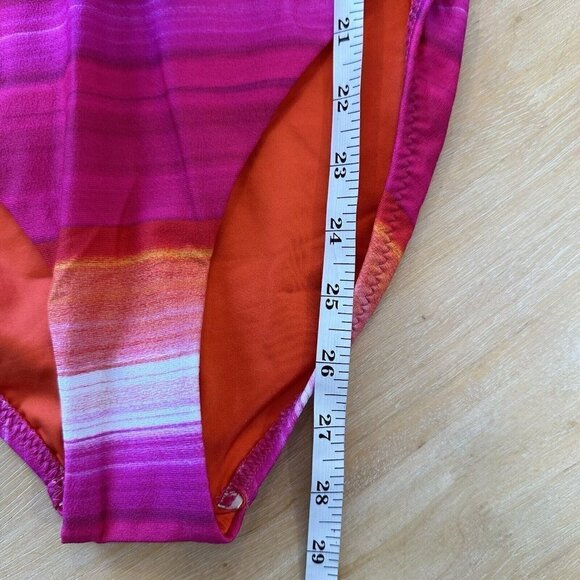 NEW Trina Turk Womens Pink Striped Ruffles Off Shoulder Swimsuit $184 Size 10 - Picture 15 of 15